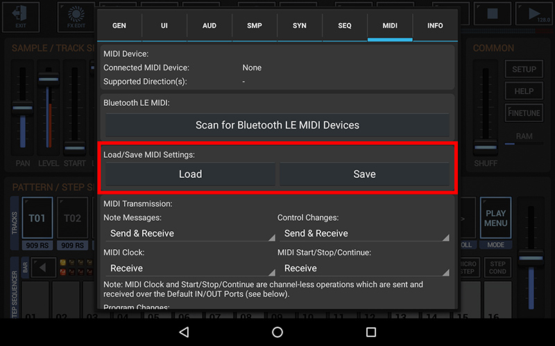 G-Stomper Studio 5.7.1.5 - MIDI Settings